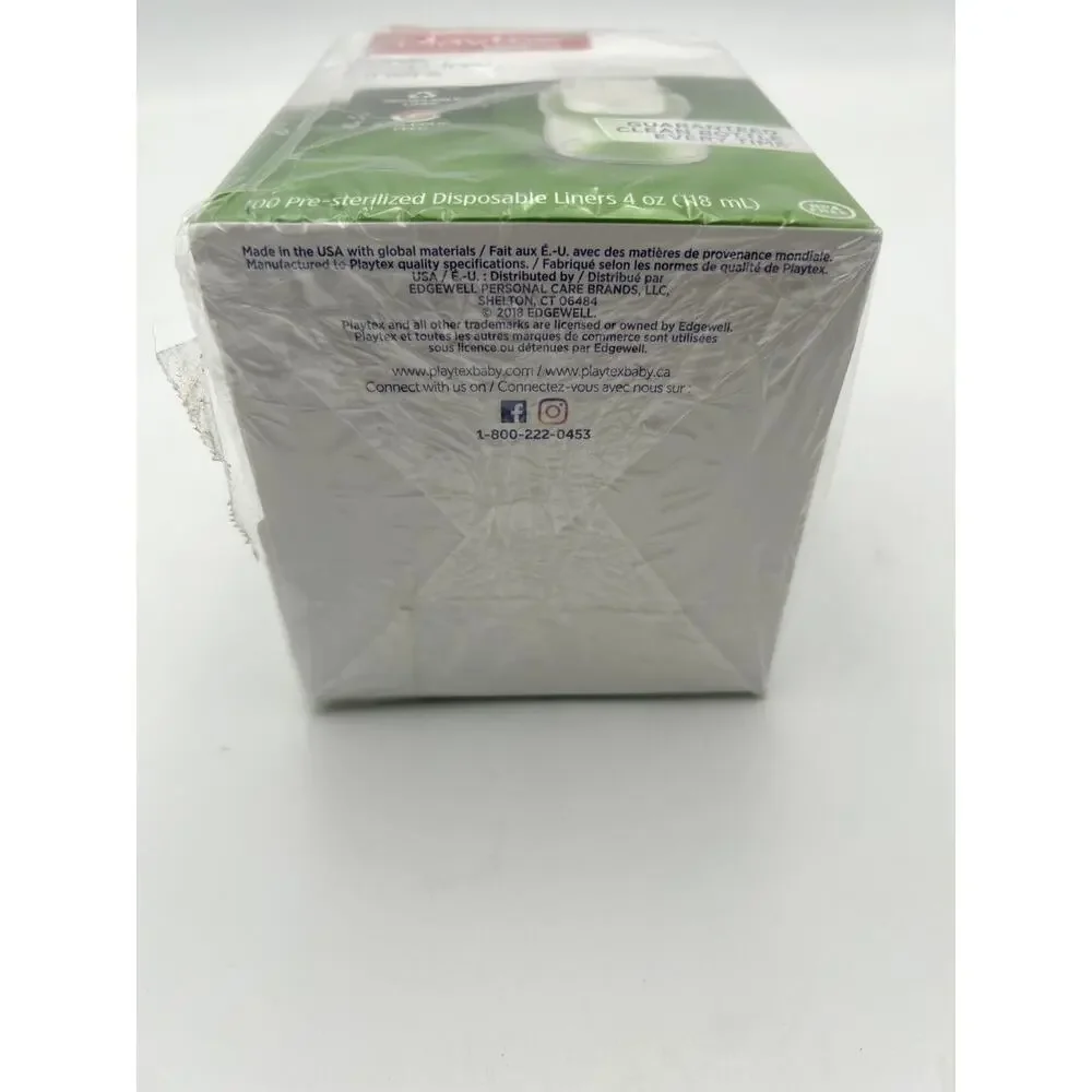 Playtex Baby Drop Ins Liners 4 to 8 oz Collapsible Bottles Air Free Feeding